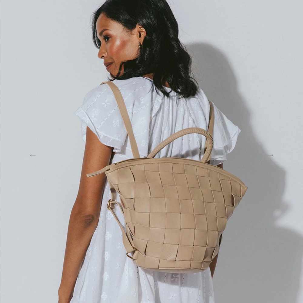 Cleobella Zeda beige light tan Backpack purse